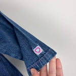 Load image into Gallery viewer, Vintage Y2K Disney Winnie the Pooh Denim Embroidered Heart Dress 6-9 Months
