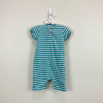 Load image into Gallery viewer, JoJo Maman Bebe Striped Applique Duck Shortall Romper 6-12 Months
