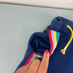 Mini Boden Cozy Navy Blue Rainbow Skirt 5-6