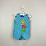 Load image into Gallery viewer, Vintage Mulberry Street Reversible Blue Jon Jon Romper 9 Months
