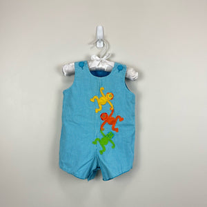 Vintage Mulberry Street Reversible Blue Jon Jon Romper 9 Months