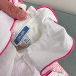 Load image into Gallery viewer, Jacadi Paris Baby Girl Pink Floral Jumpsuit &amp; Large Ruffle Bodysuit Set 6 Months
