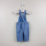 Load image into Gallery viewer, Vintage Carter's Blue Striped Tiger Car Overalls 6 Months USA

