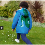 Load image into Gallery viewer, Mini Boden Cosy Sherpa-lined Anorak Jacket Moroccan Blue Dinosaur 6-7
