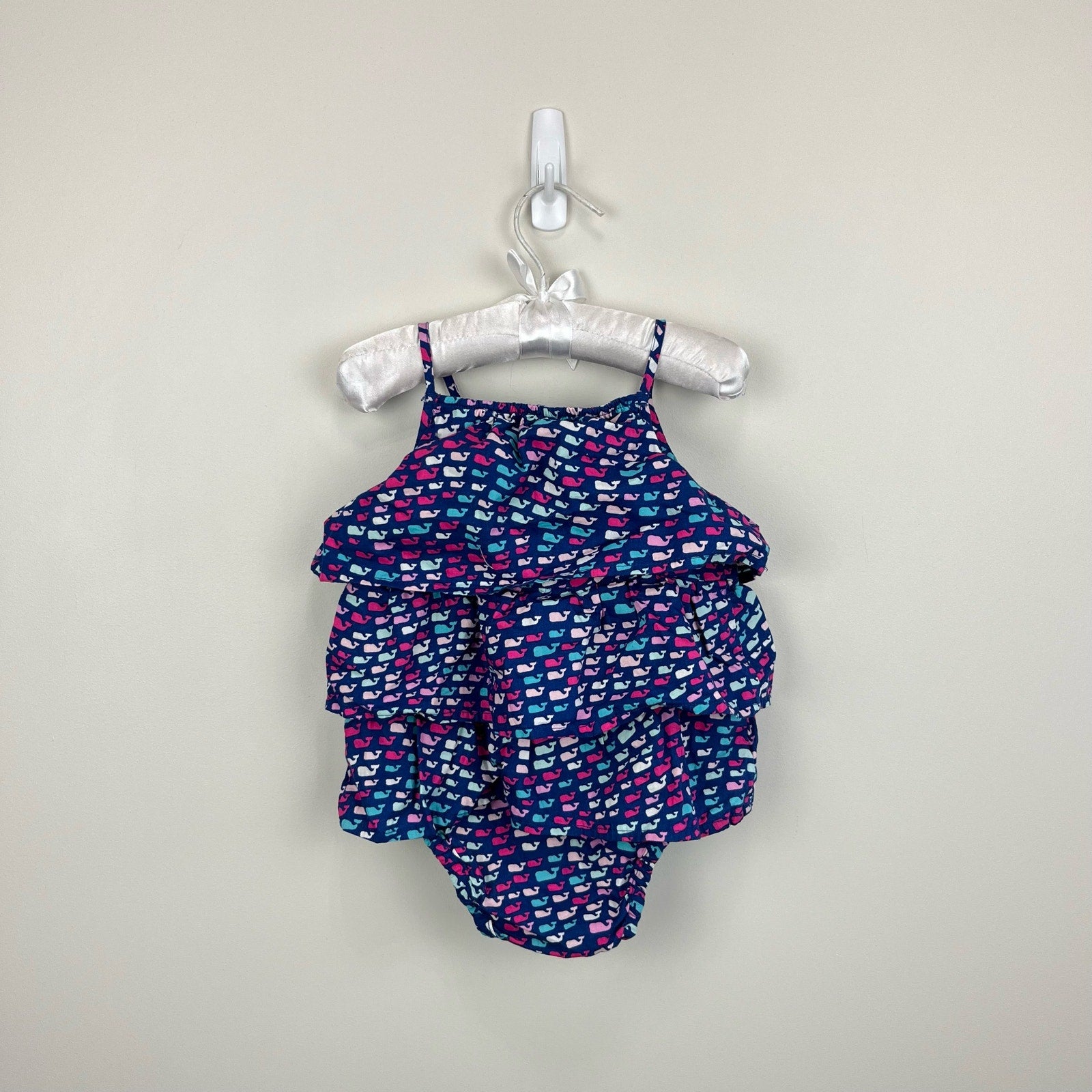 Vineyard Vines Ruffle Whale Romper 3-6 Months