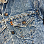 Load image into Gallery viewer, Vintage Levi's Sherpa Lined Orange Tab Blue Jean Jacket 6 USA

