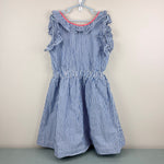Load image into Gallery viewer, Crewcuts Girls' Ruffle Dress in Blue Shirting Stripe 10
