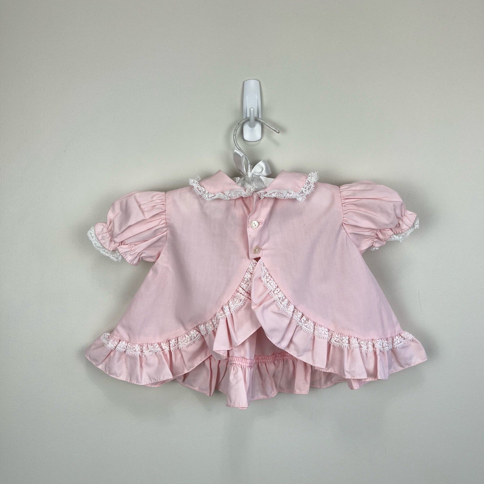 Vintage Nannette Grandma Loves Me Pink Dress Set 9 Months