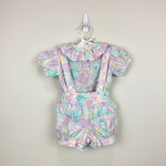 Load image into Gallery viewer, Vintage Broadway Kids Pastel Floral Ruffle Shirt &amp; Suspenders Set 18 Months
