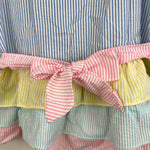 Load image into Gallery viewer, Vintage Tiny Tots Original Seersucker Ruffle Dress Set 4T
