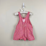 Load image into Gallery viewer, Vintage OshKosh B'gosh Pink Orange Plaid Flower Shortall 2T

