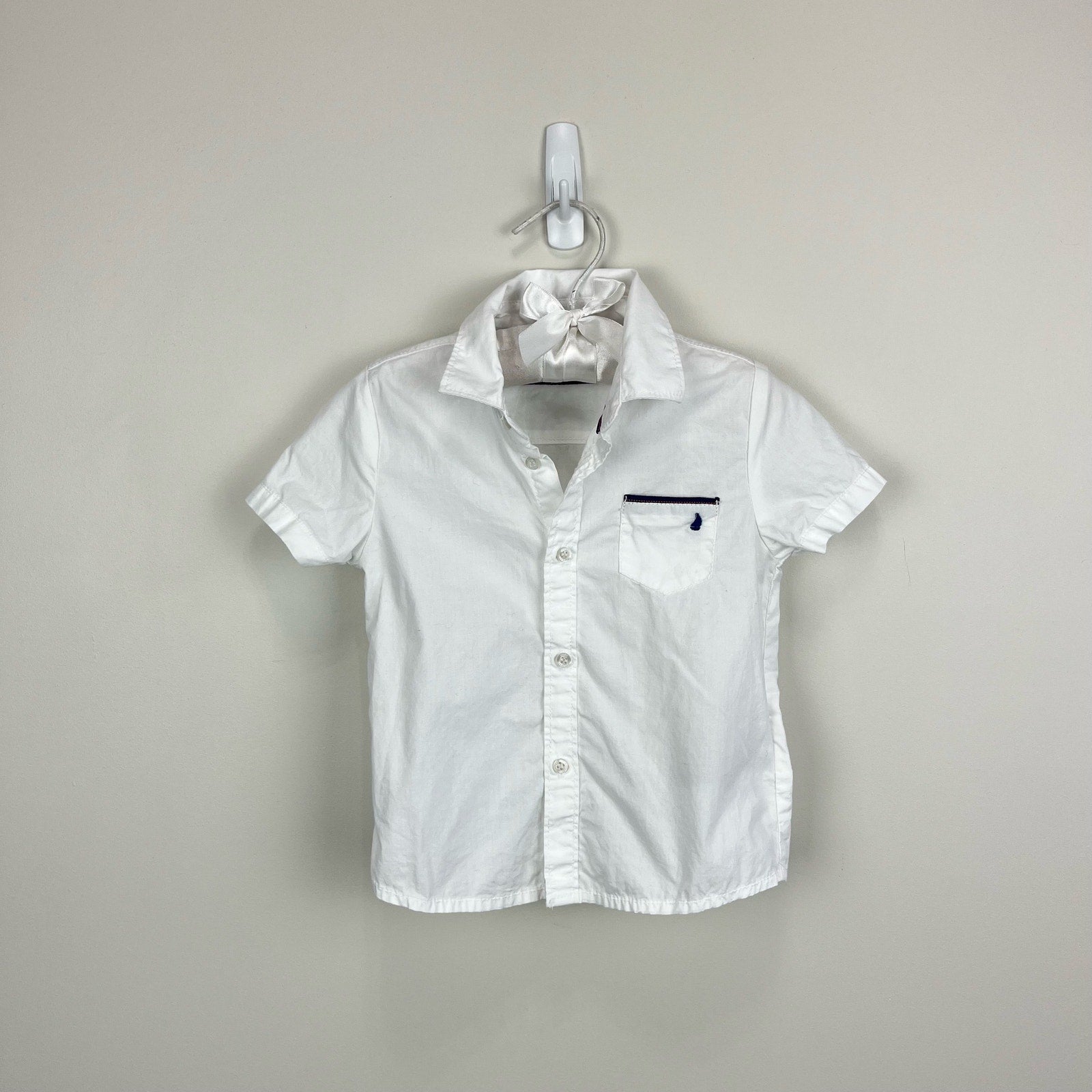 Mayoral Short Sleeve White Button Up Shirt 80 cm 12 Months