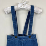 Load image into Gallery viewer, Vintage Blue Jean Suspender Race Car Cuff Pants 3T
