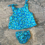 Load image into Gallery viewer, Vintage Basic Editions Blue Floral Outfit 24 Months

