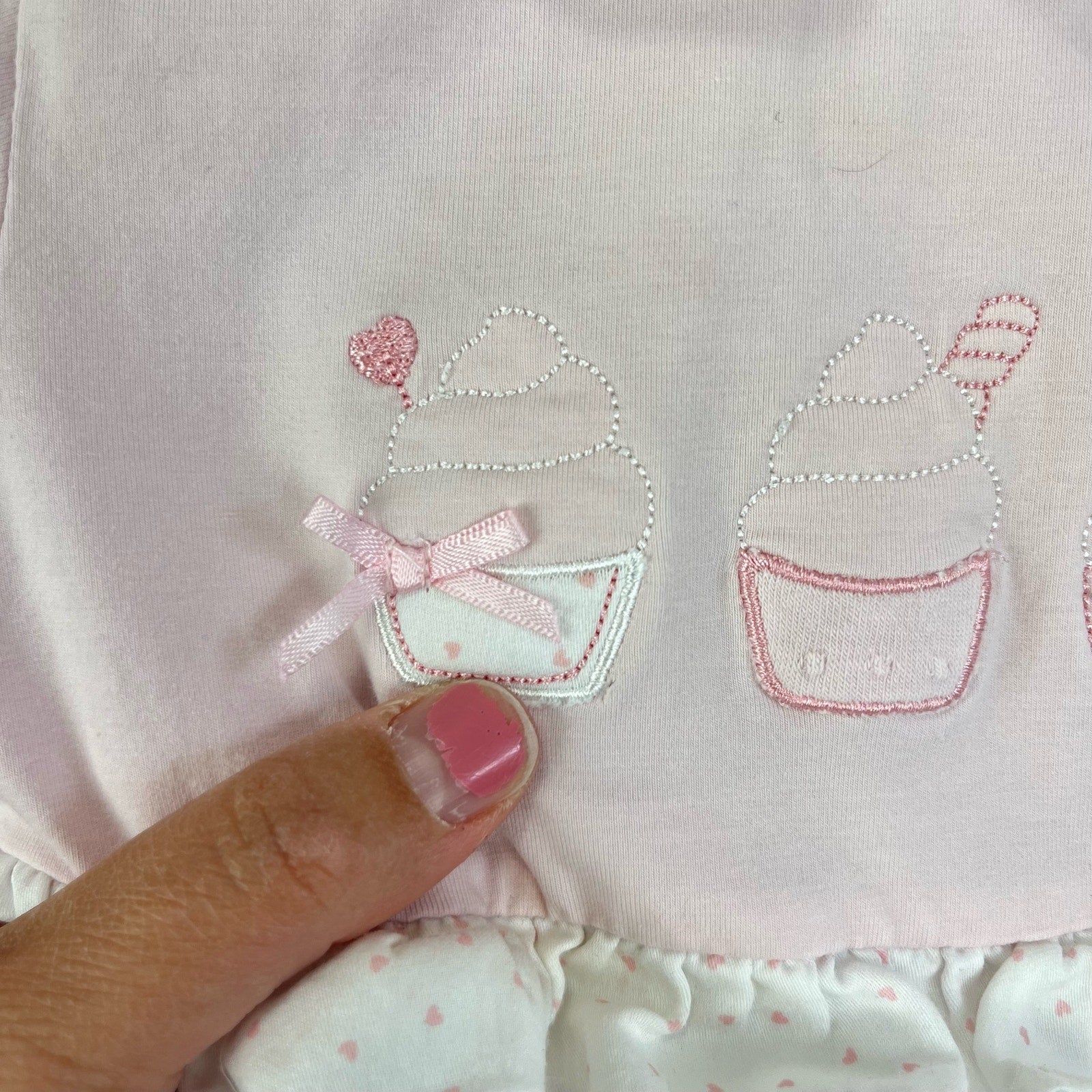 Mayoral Baby Pink Ruffle Cupcake Footie 2-4 Months