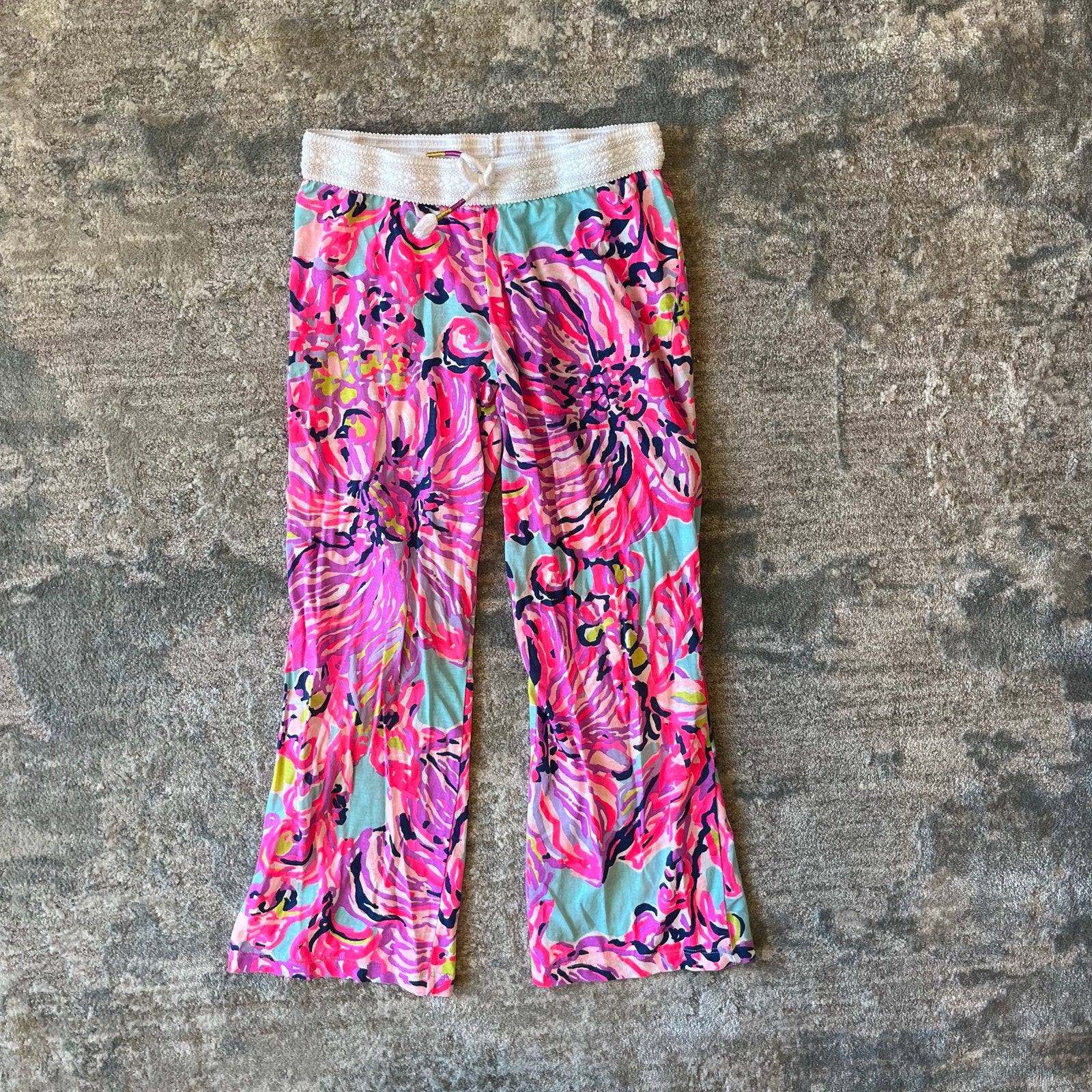 Lilly Pulitzer Girls Little Beach Pant Serene Blue Big Escapade XL