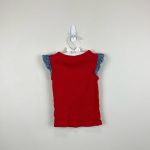 Gap Crochet Sleeve Tee Pepper Red 4T