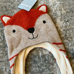 Load image into Gallery viewer, JoJo Maman Bebe Fox Hat &amp; Mittens Set 0-12 Months NWT
