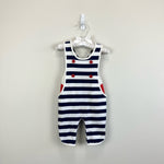 Load image into Gallery viewer, Vintage Pattycakes Striped Whale Romper 6 Months USA
