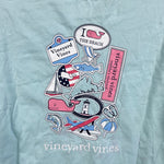 Load image into Gallery viewer, Vineyard Vines Short Sleeve Sticker Whale Pocket T-Shirt Aqua 6
