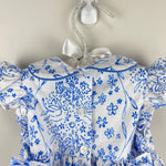 Load image into Gallery viewer, Anavini Hand Smocked Blue Floral Dress 9 Months
