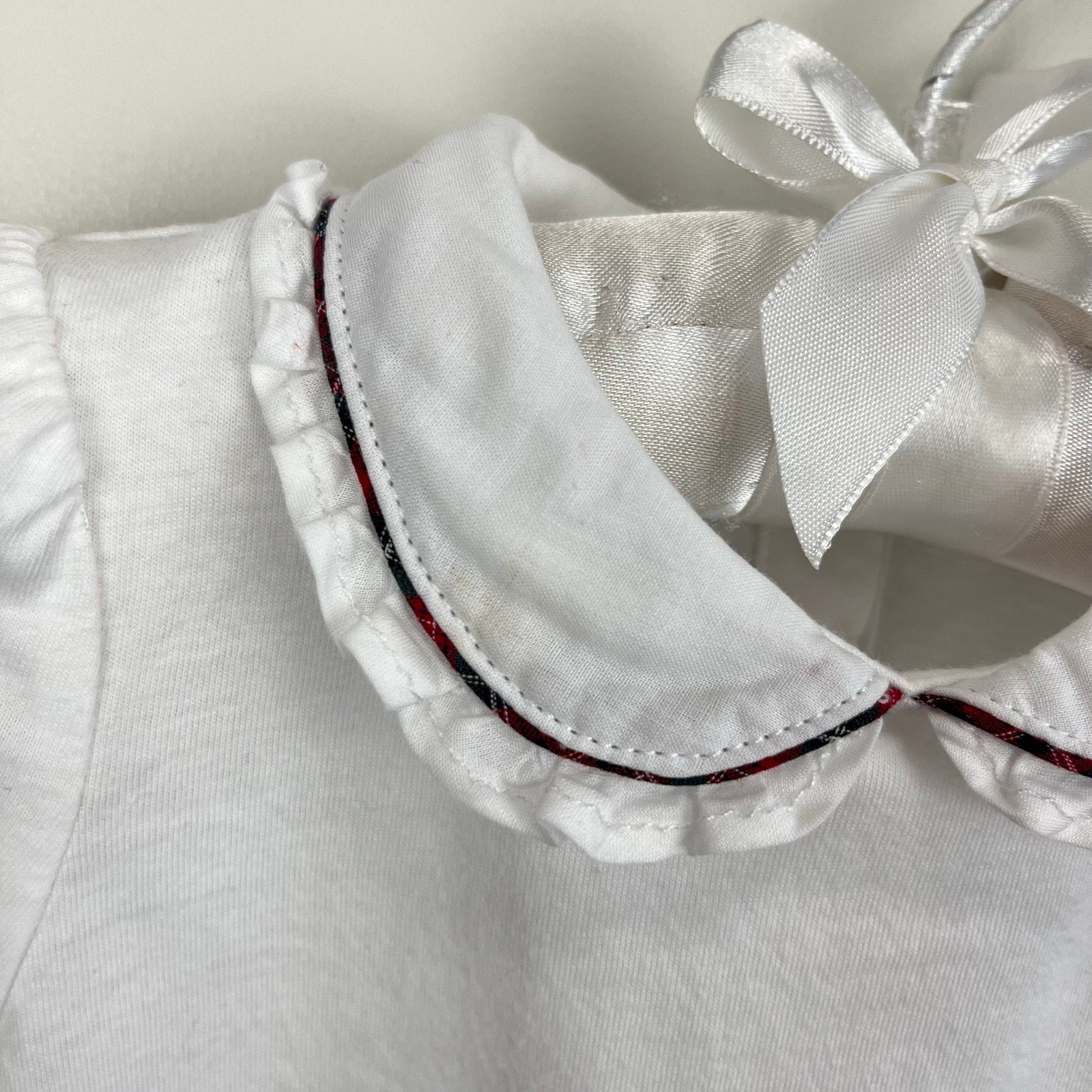 Ralph Lauren Red Corduroy Puppy Basket Ruffle Collar Dress Set 12 Months