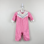 Load image into Gallery viewer, Vintage Carter's Pink Ruffle Lace Coverall Romper 9 Months USA
