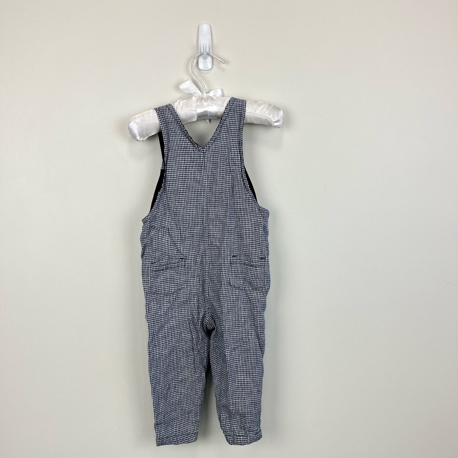 Janie and Jack Navy Blue Houndstooth Overalls 6-12 Months