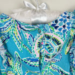 Load image into Gallery viewer, Lilly Pulitzer Girls Judith Romper Bermuda Blue Turtle XS 2-3
