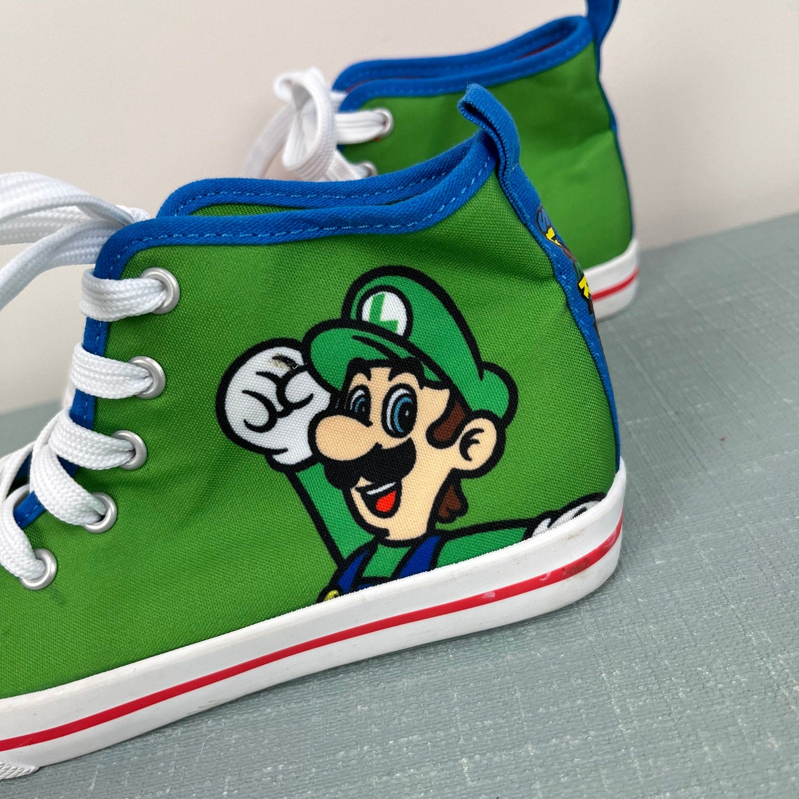 Nintendo Super Mario Bros High Top Luigi and Mario Sneakers 1