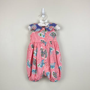 Vintage Mousefeathers Pink Floral Romper 18 Months