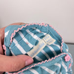Load image into Gallery viewer, JoJo Maman Bebe Striped Applique Duck Shortall Romper 6-12 Months
