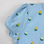Load image into Gallery viewer, Mini Boden Short Sleeved Pointelle Top Blue Floral 8-9
