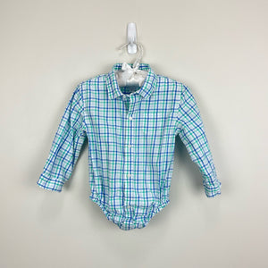 Janie and Jack Plaid Poplin Bodysuit 18-24 Months