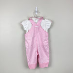 Load image into Gallery viewer, Vintage Y2K Carter's Pink Ruffle Flower Overalls Shirt Set 6-9 Months
