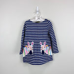 Load image into Gallery viewer, Mini Boden Zebra Applique Pocket Tunic Dress 2-3
