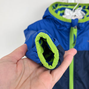 The North Face Reversible Scout Wind Jacket Blue Green 6-12 Months