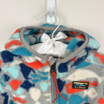 Load image into Gallery viewer, L.L. Bean Gray Fish Hooded Fleece Jacket 6-12 Months
