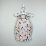 Load image into Gallery viewer, Mayoral Printed Two Piece Dungarees and Sun Hat Set 6-9 Months
