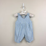 Load image into Gallery viewer, Vintage Gymboree Blue Plaid Flower Overalls Layette 0-3 Months
