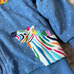 Load image into Gallery viewer, Mini Boden Applique Hoodie &amp; Leggings Set Elizabethan Blue Peeping Animals 2-3
