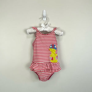 Mini Boden Striped Duck Bathing Suit 6-12 Months