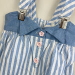 Load image into Gallery viewer, Vintage Blue &amp; White Striped Suspender Pants 12 Months USA
