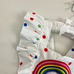 Load image into Gallery viewer, Baby Girl Rainbow Polka Dot Ruffle Romper 70 cm
