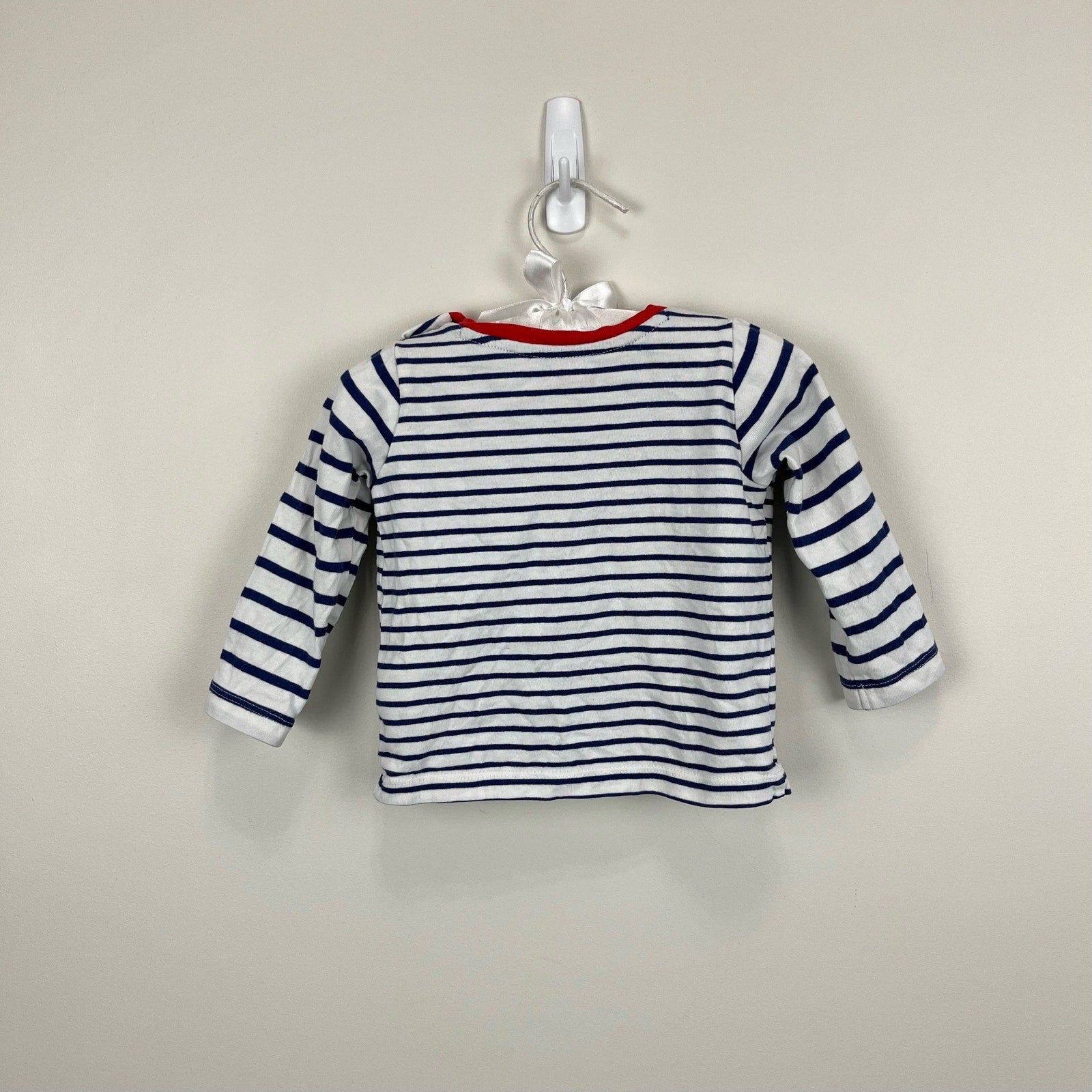 Mini Boden Long Sleeve Striped Pocket Tee 3-6 Months