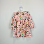 Load image into Gallery viewer, Mini Boden Printed Jersey Dress Provence Pink Dusty Animals 9-12 Months
