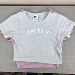 Load image into Gallery viewer, Nike Sportswear Just Do It Short Sleeve Crop Blue T-Shirt L
