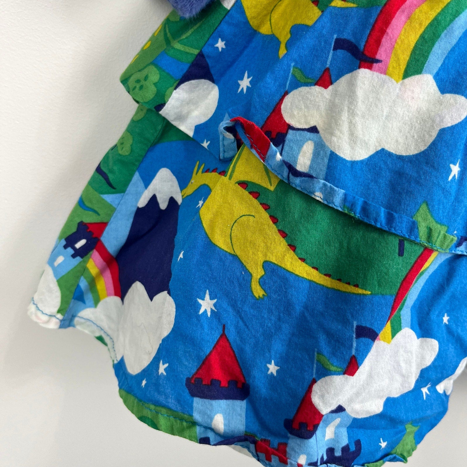 Mini Boden Appliqué Hotchpotch Dress Multi Dragon Sky 3-4