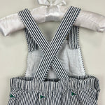 Load image into Gallery viewer, Ralph Lauren Seersucker Striped Flag Shortall Romper 6 Months
