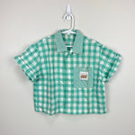 Load image into Gallery viewer, Vintage Esprit Kids D'Amor Green Plaid Button Up Collared Shirt 7-8

